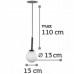 Φωτιστικό Κρεμαστό Μονόφωτο Φ13cm G9 230V Μαύρο 4514-1